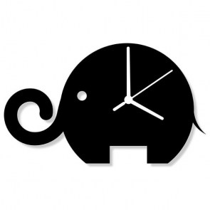 ceas de perete elefant negru