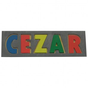 puzzle lemn nume copil cezar